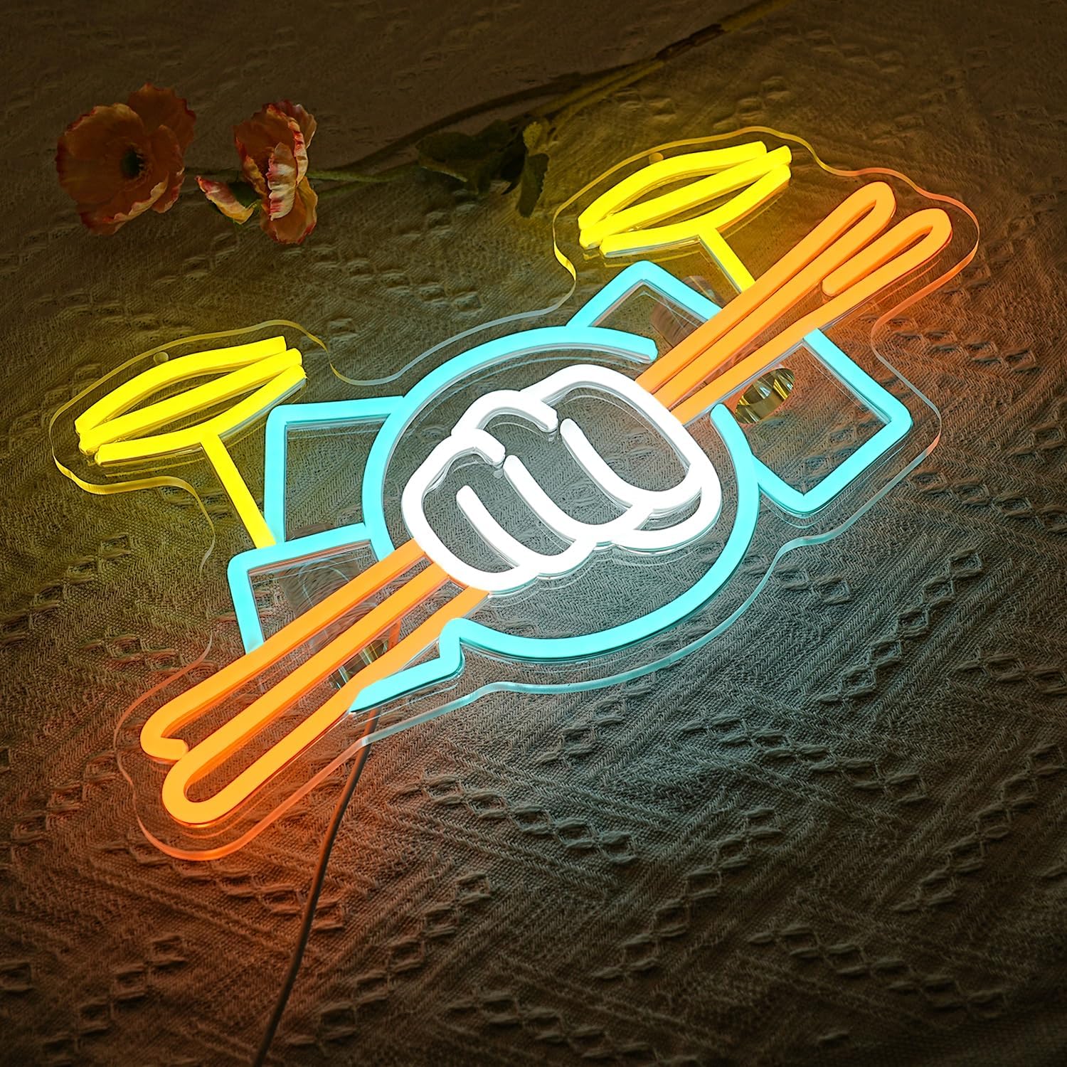 ป้ายไฟนีออนรูปชุดกลอง ใช้พลังง - Lighting Decoration Ideas บทวิจารณ์และราคา