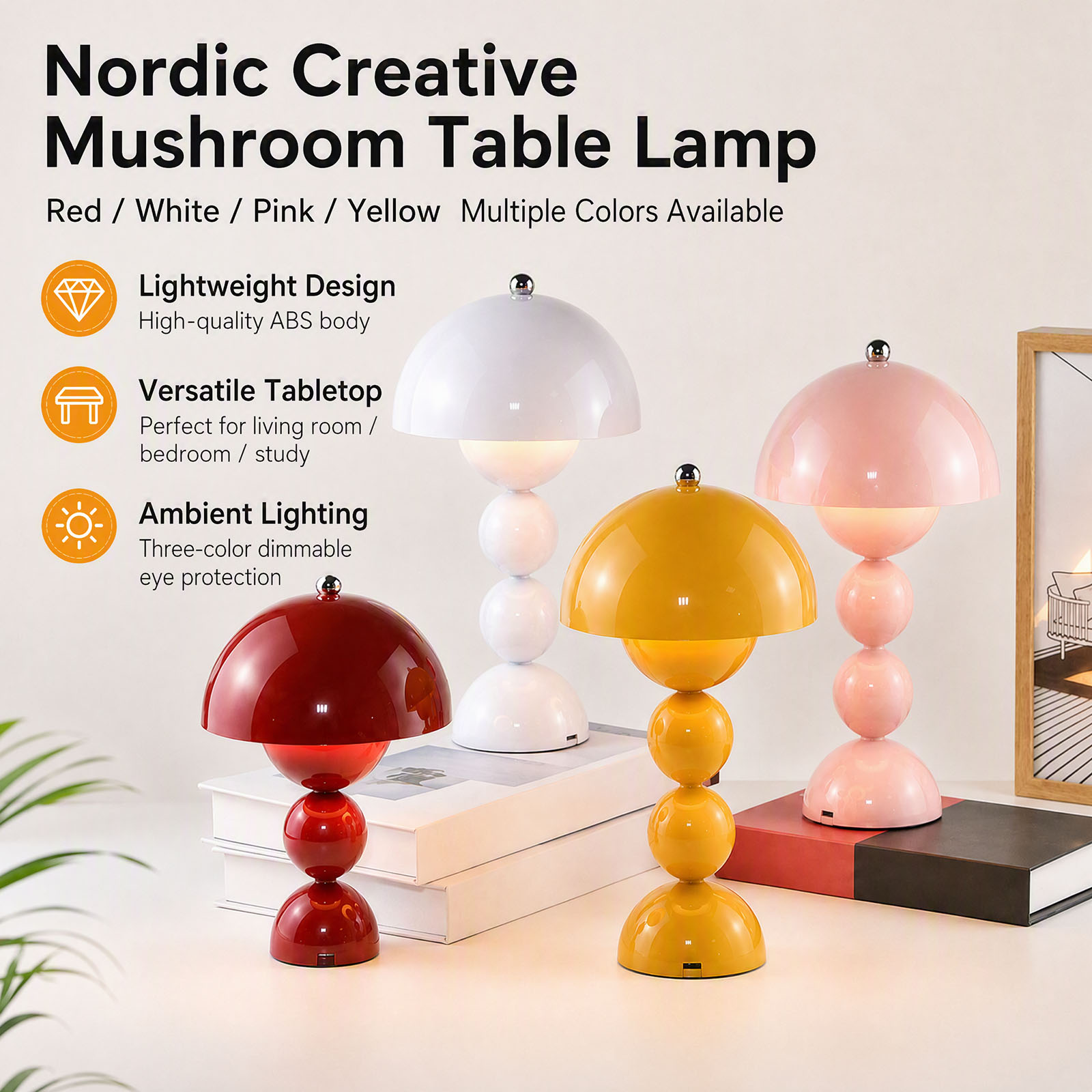 โคมไฟตั้งโต๊ะรูปดอกไม้เห็ด ชาร - Lighting Decor Bedroom บทวิจารณ์และราคา