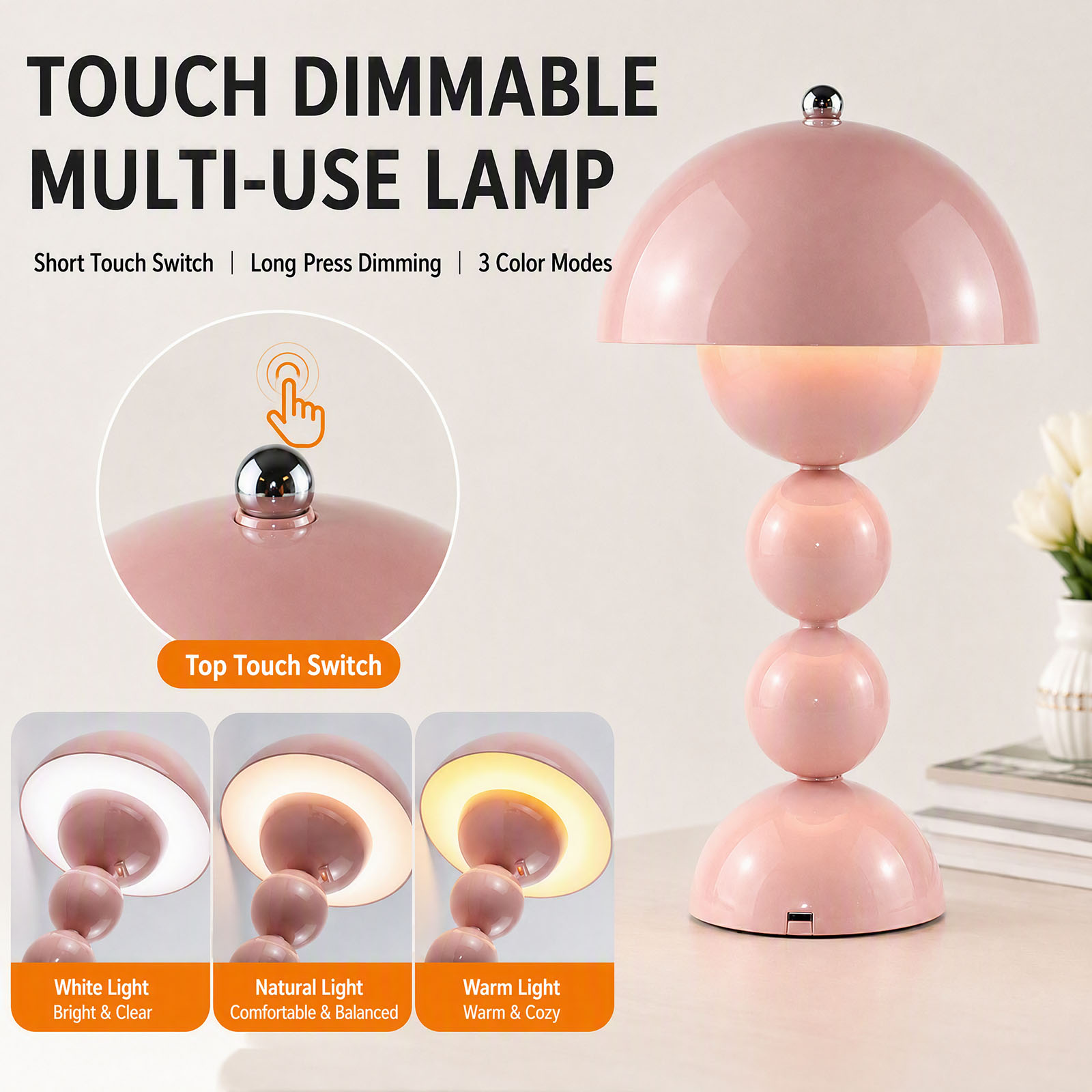 โคมไฟตั้งโต๊ะรูปเห็ดสไตล์วินเท - Lighting Decor Bedroom บทวิจารณ์และราคา