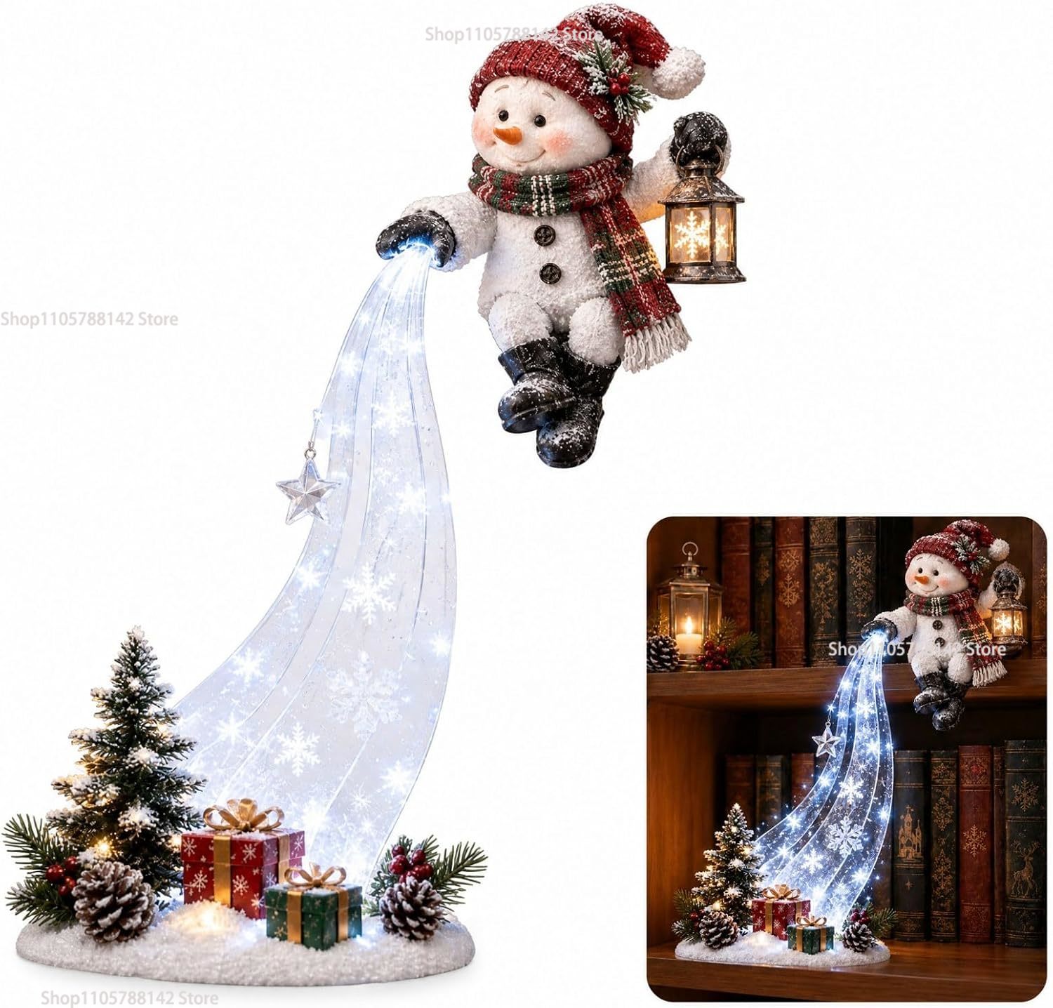 ของตกแต่งฉากไฟประดับขอบชั้นวาง - Lighting Christmas Decor บทวิจารณ์และราคา