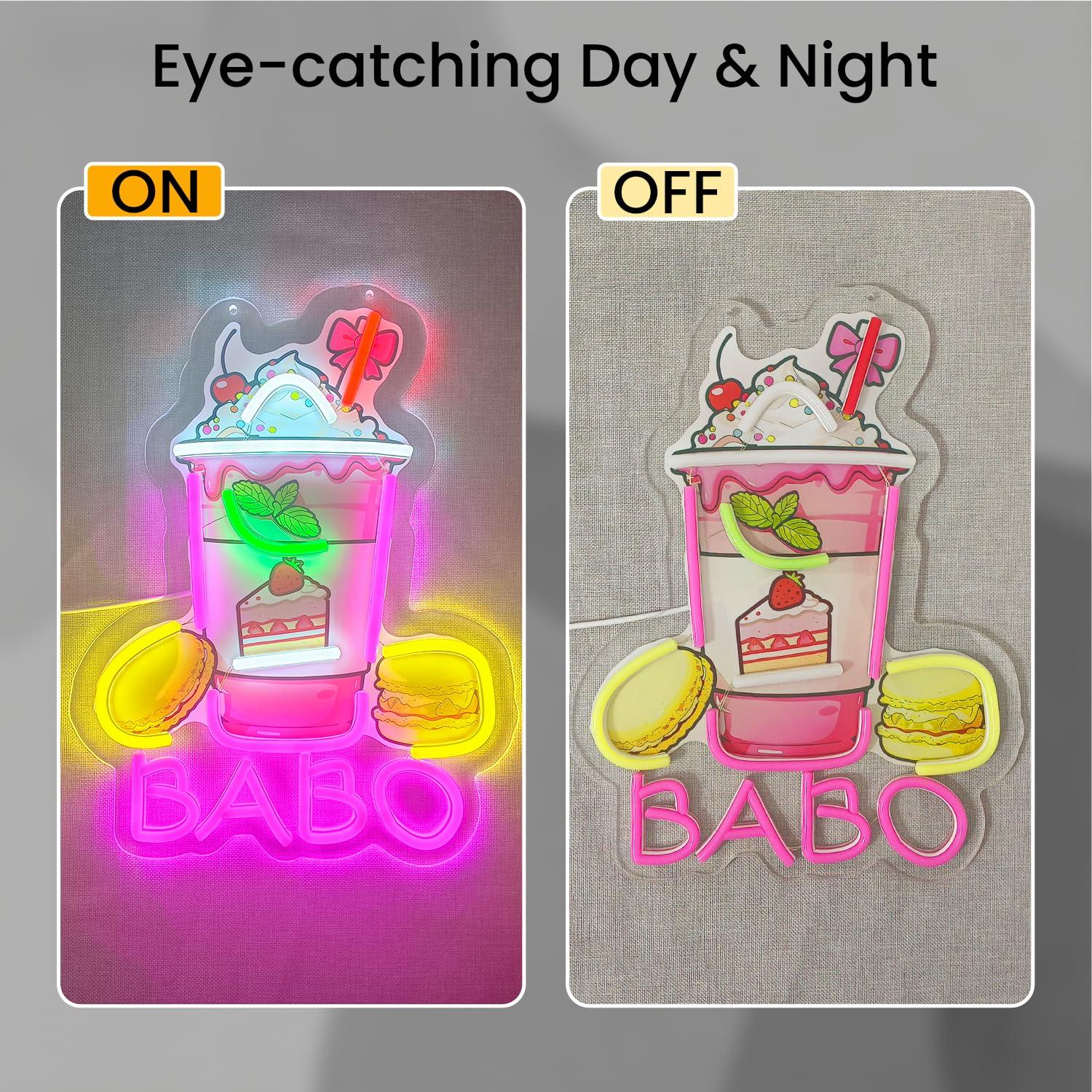 ป้ายไฟนีออนลายชานมไข่มุก สำหรั - Up Lighting Decor บทวิจารณ์และราคา