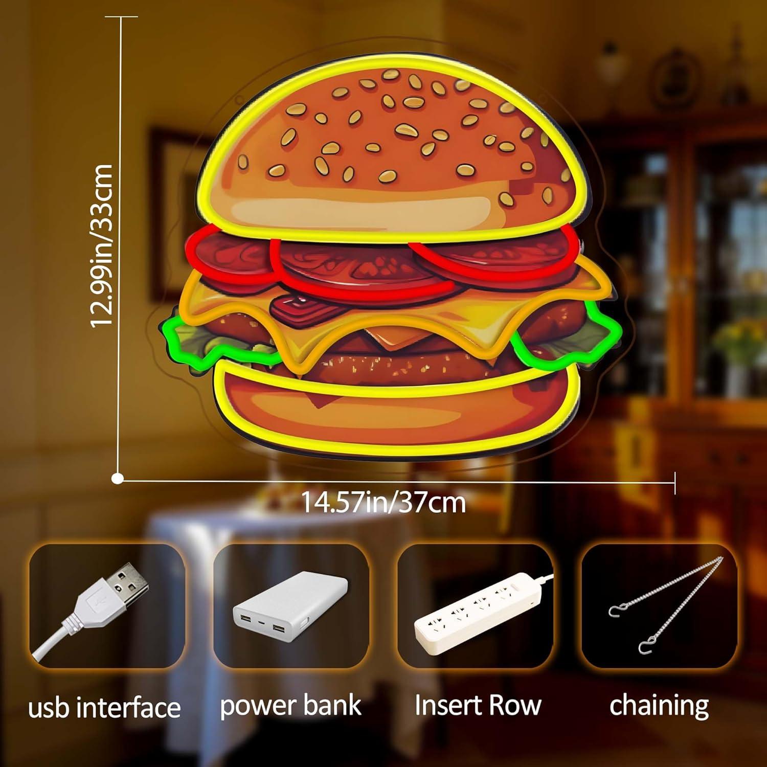 ป้ายไฟนีออนรูปเบอร์เกอร์ ไฟ LE - Lighting Decoration Ideas บทวิจารณ์และราคา